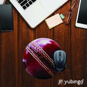 Cricket Ball Mouse Pad (Round)-Image2