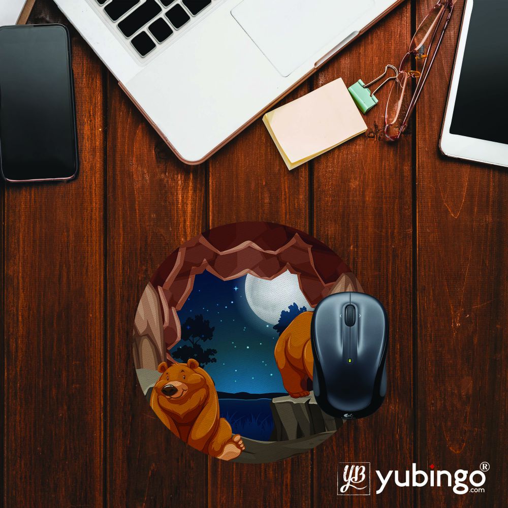 Cute Beer Mouse Pad (Round)-Image2