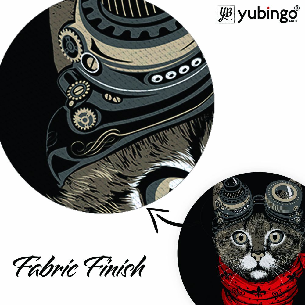 Cute Cat Mouse Pad (Round)-Image3