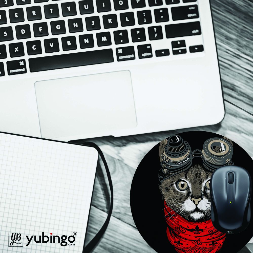 Cute Cat Mouse Pad (Round)-Image4