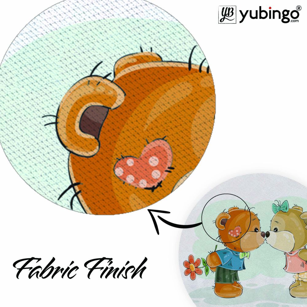 Cute Couple Mouse Pad (Round)-Image3