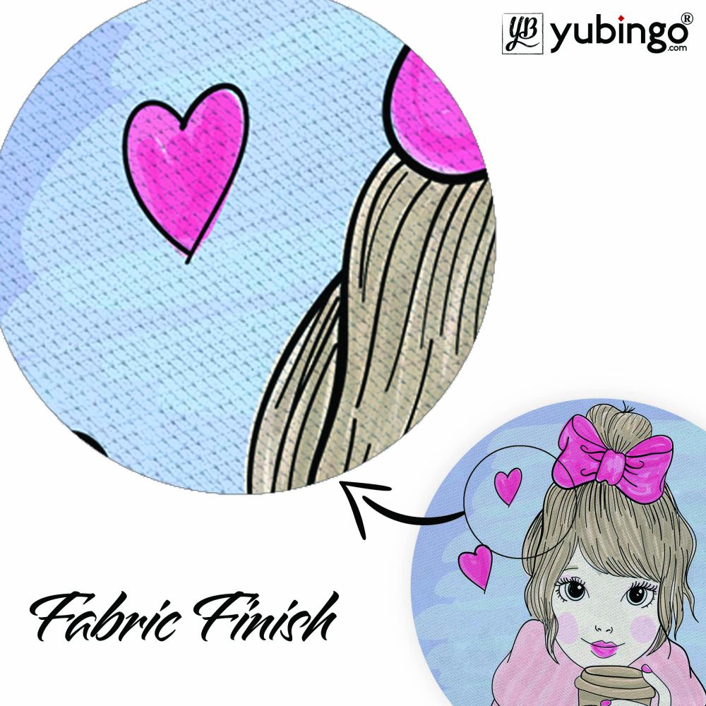 Cute Girl Mouse Pad (Round)-Image3