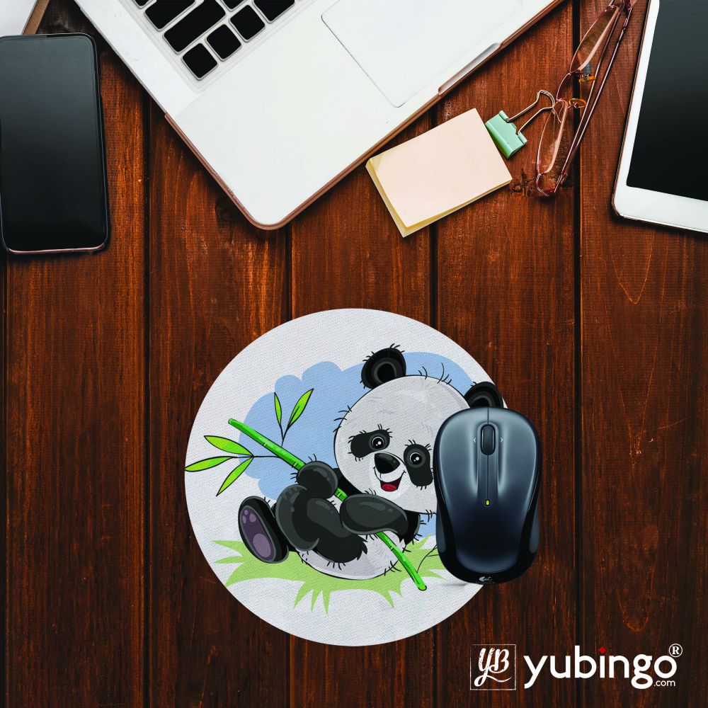 Cute Lovelu Panda Mouse Pad (Round)-Image2