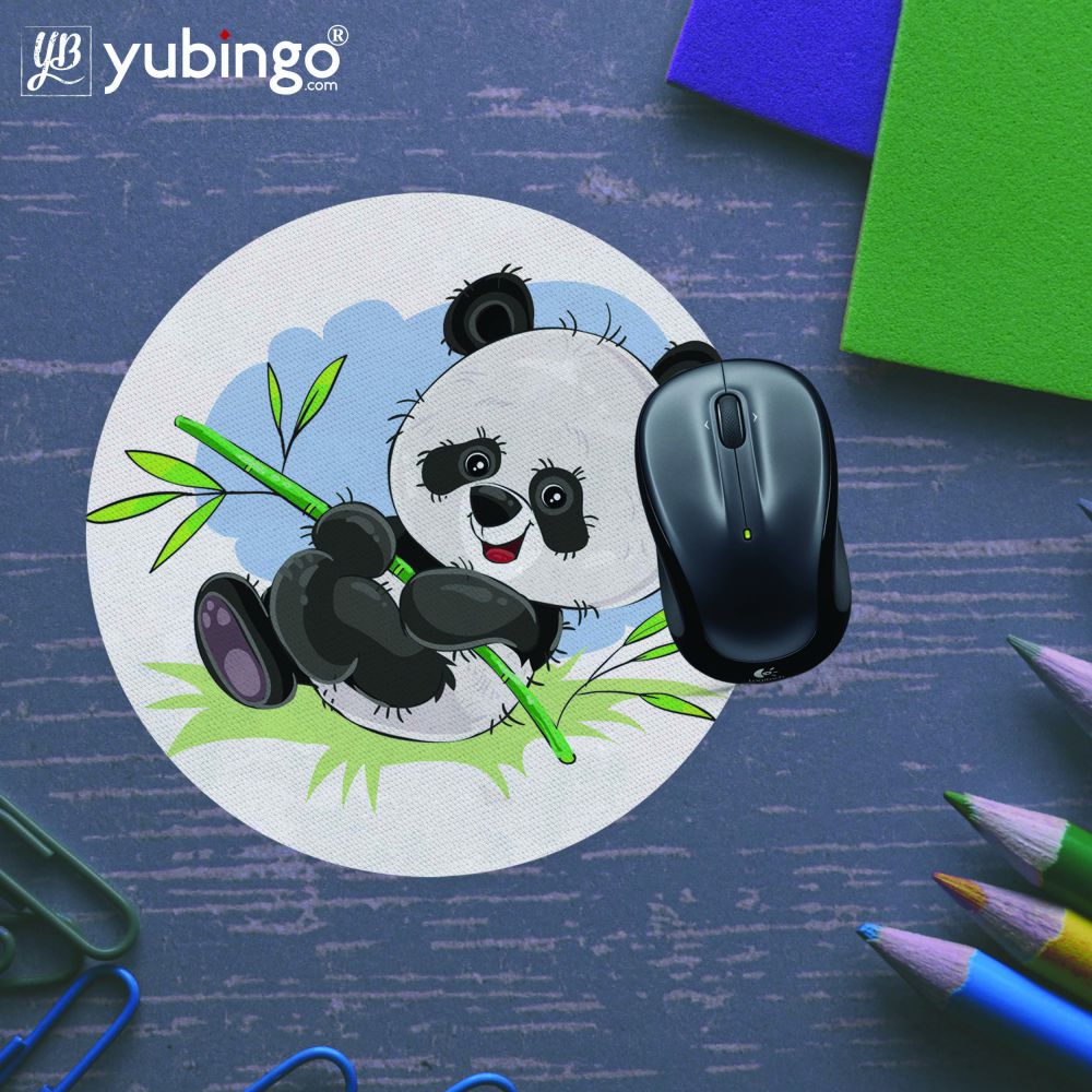 Cute Lovelu Panda Mouse Pad (Round)-Image5