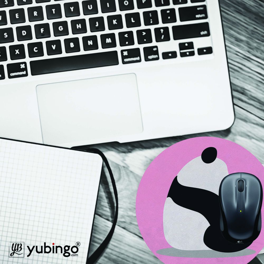 Cute Panda Mouse Pad (Round)-Image4