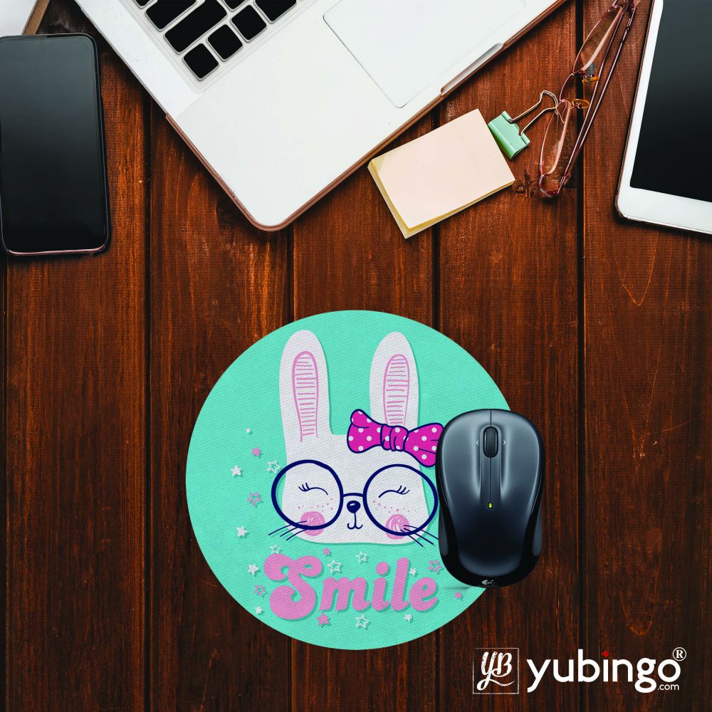 Cute Smile Mouse Pad (Round)-Image2