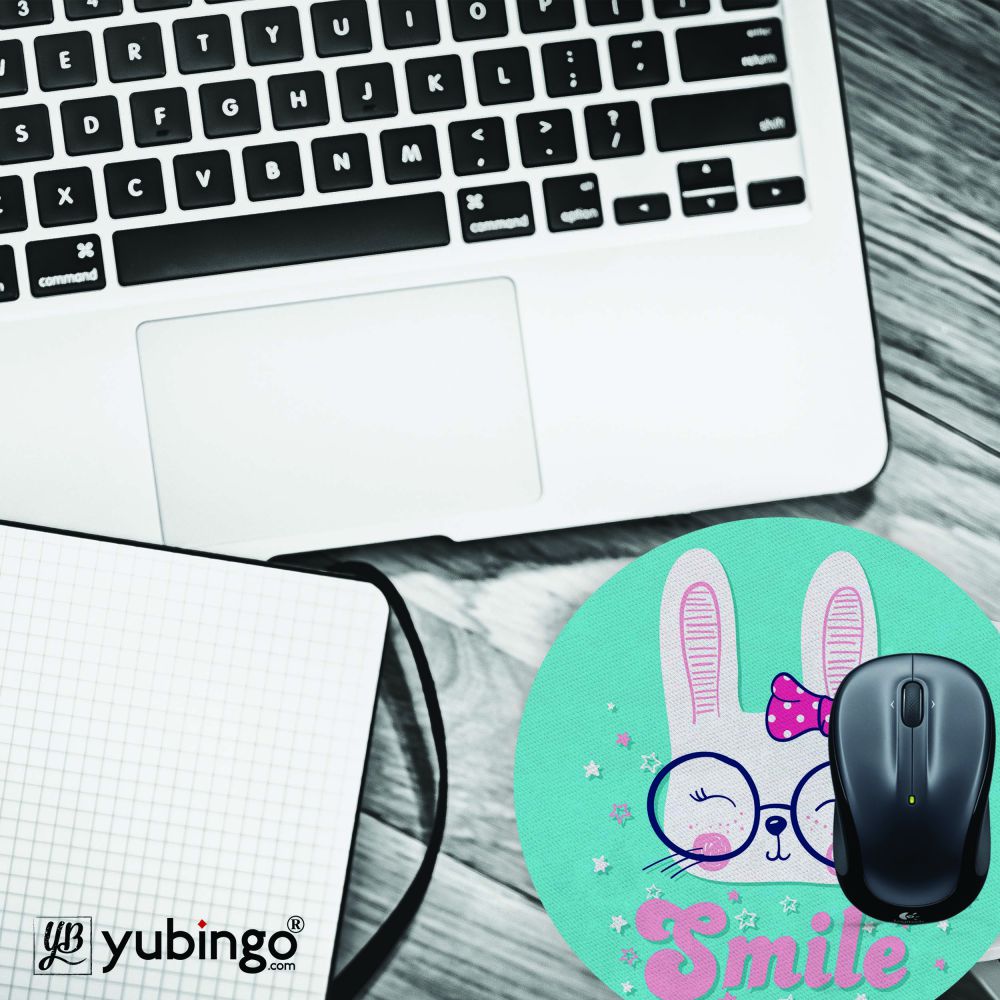 Cute Smile Mouse Pad (Round)-Image4