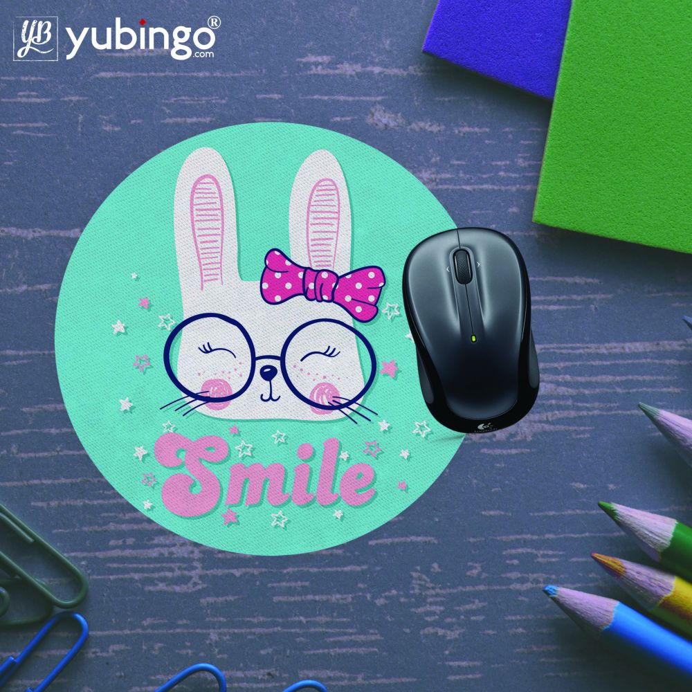 Cute Smile Mouse Pad (Round)-Image5