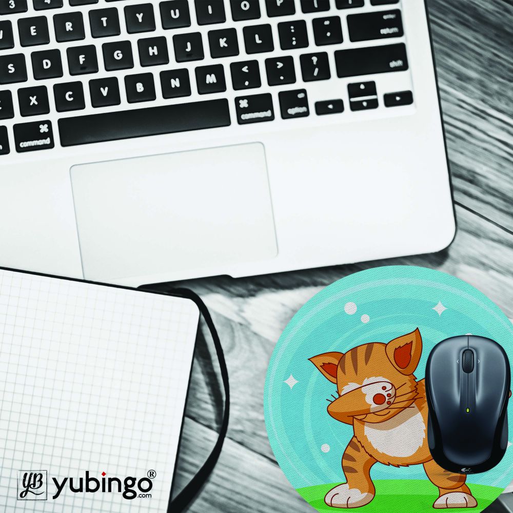 Dab Cat Mouse Pad (Round)-Image4