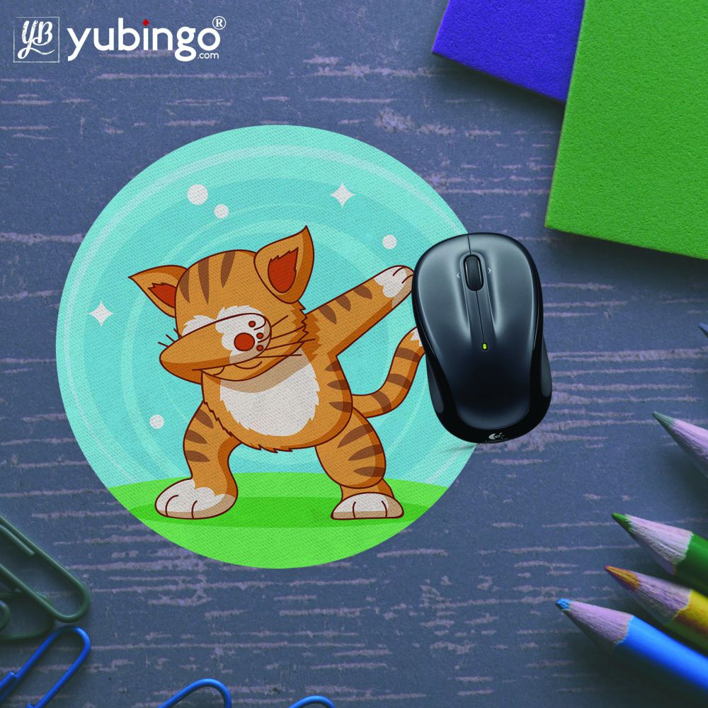 Dab Cat Mouse Pad (Round)-Image5