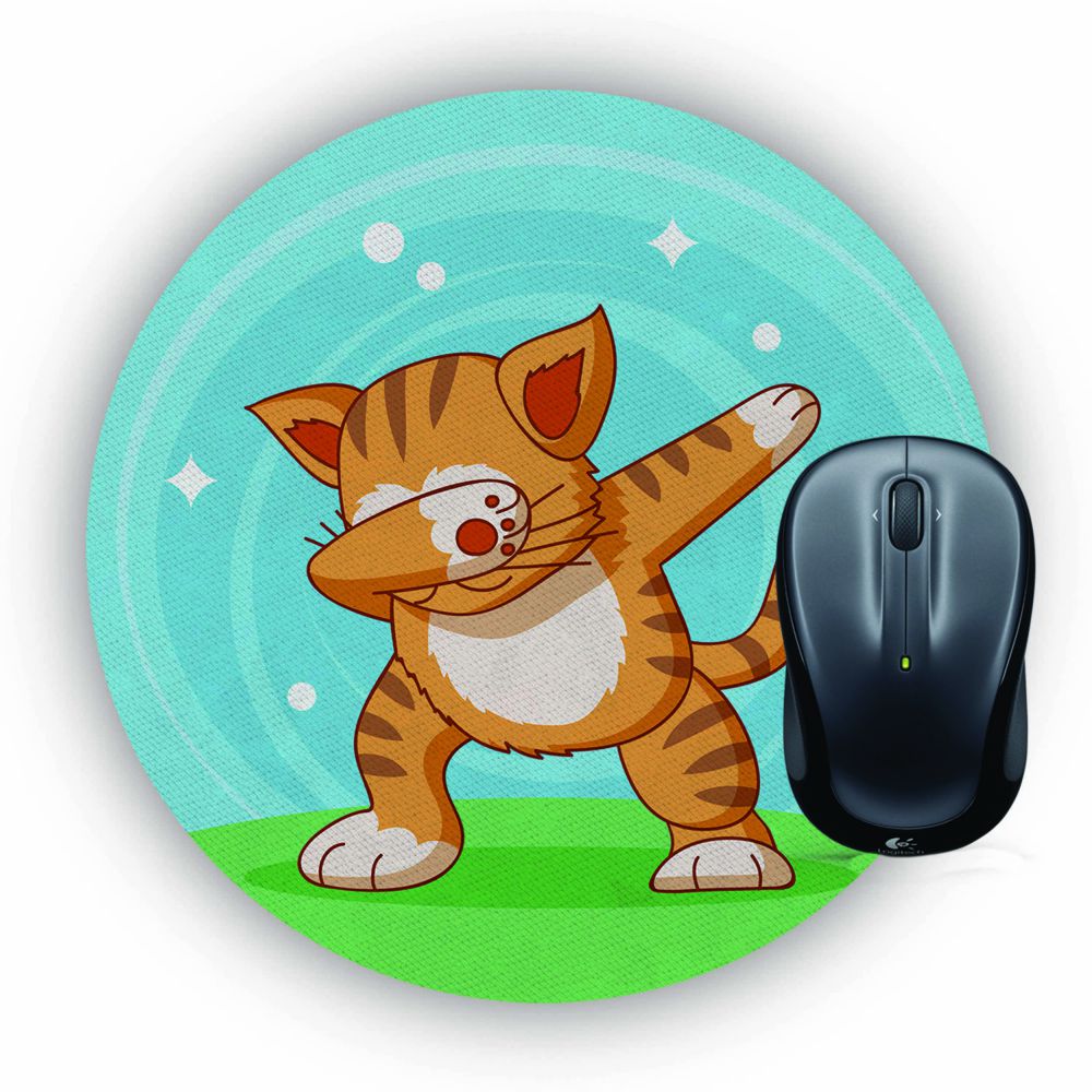 Dab Cat Mouse Pad (Round)