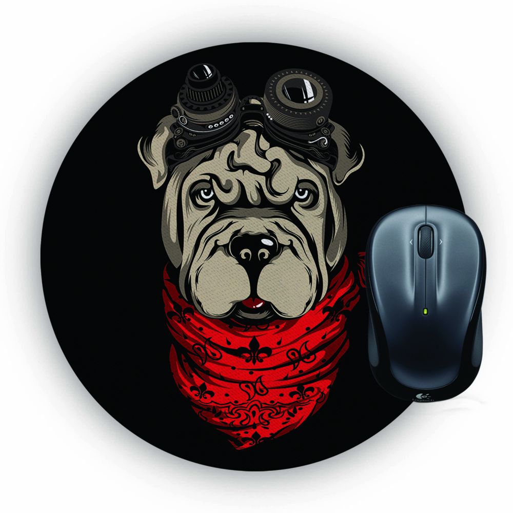 Dog Punk Mouse Pad (Round)