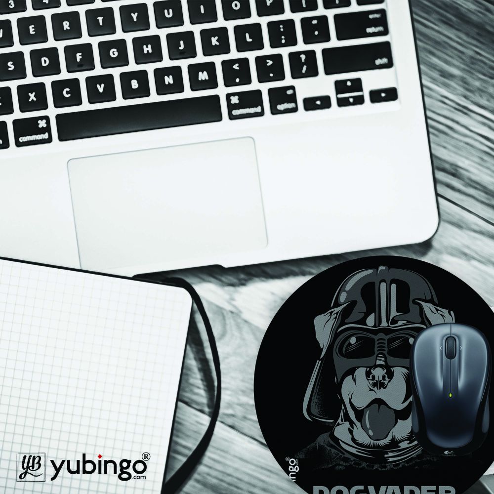 Dog Vader Mouse Pad (Round)-Image4