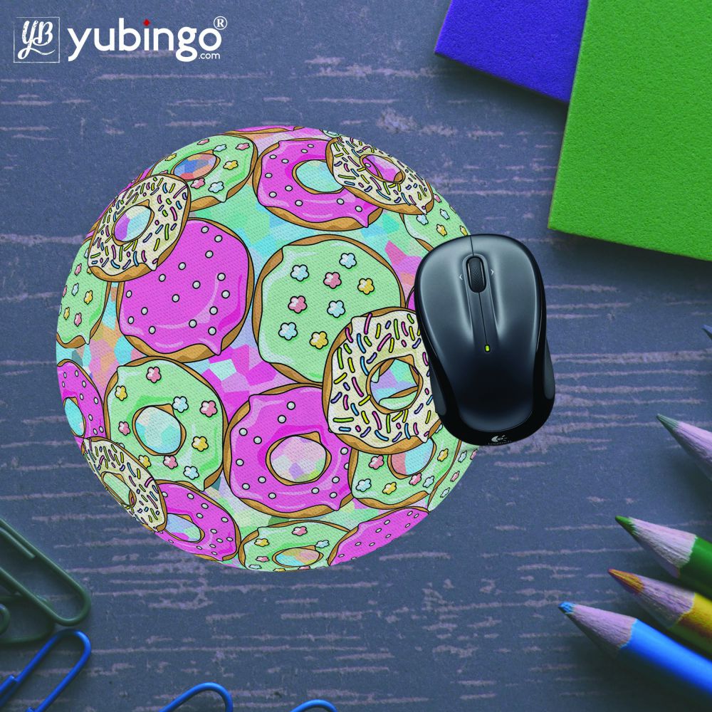 Doughnut Pattern Mouse Pad (Round)-Image5