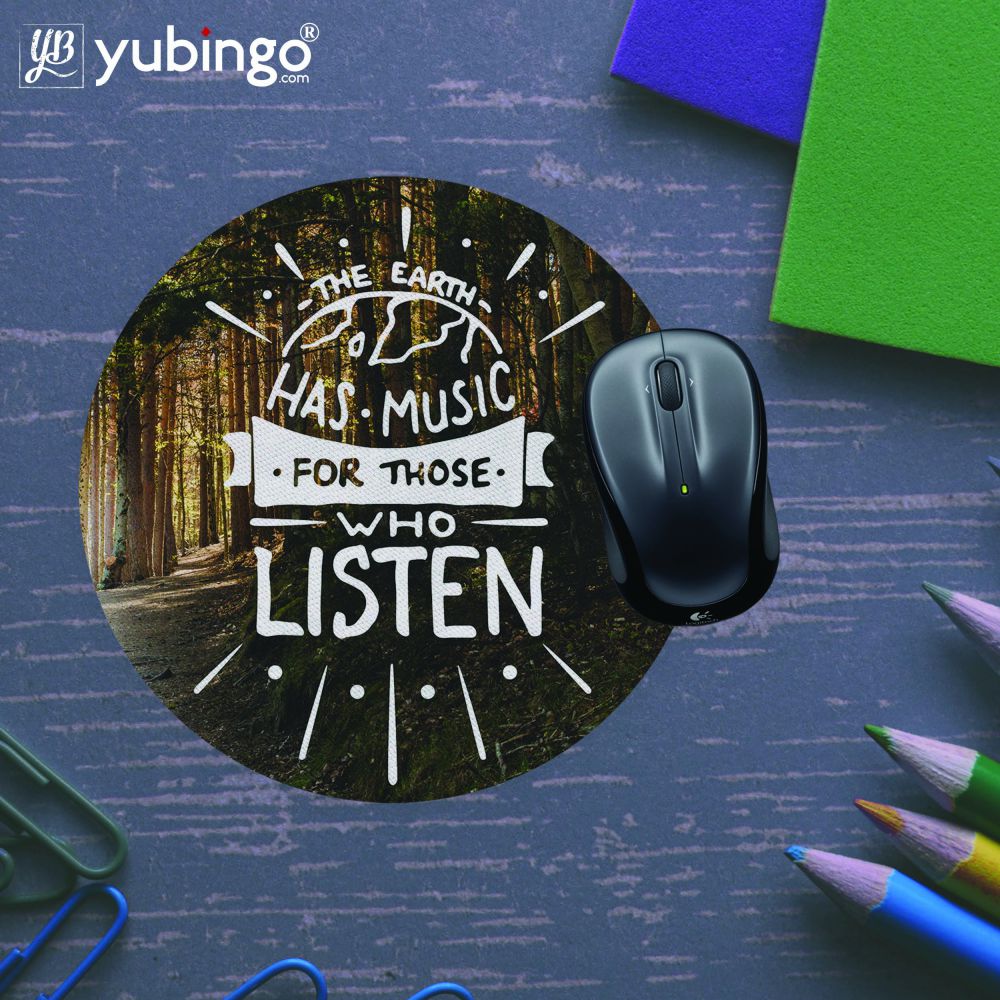 Earth has Music Mouse Pad (Round)-Image5