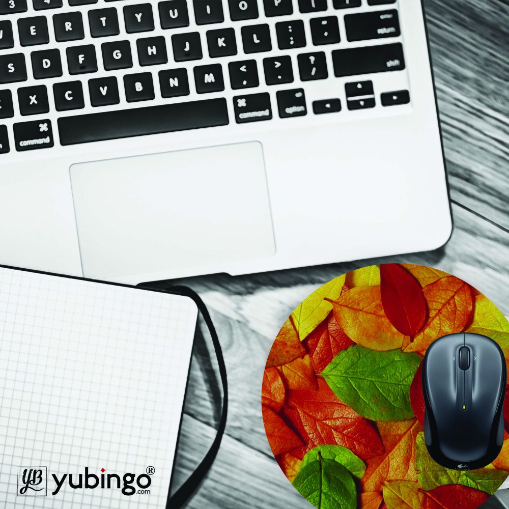 Fallen Leaves Mouse Pad (Round)-Image4