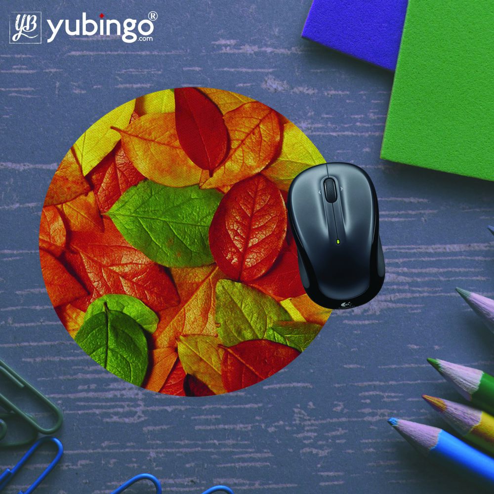 Fallen Leaves Mouse Pad (Round)-Image5