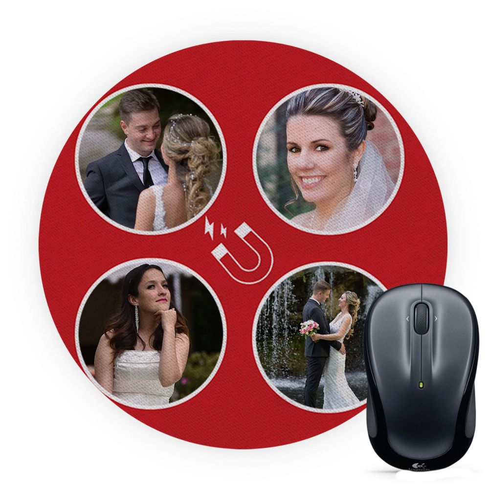 Four Photo Collage Mouse Pad (Round)