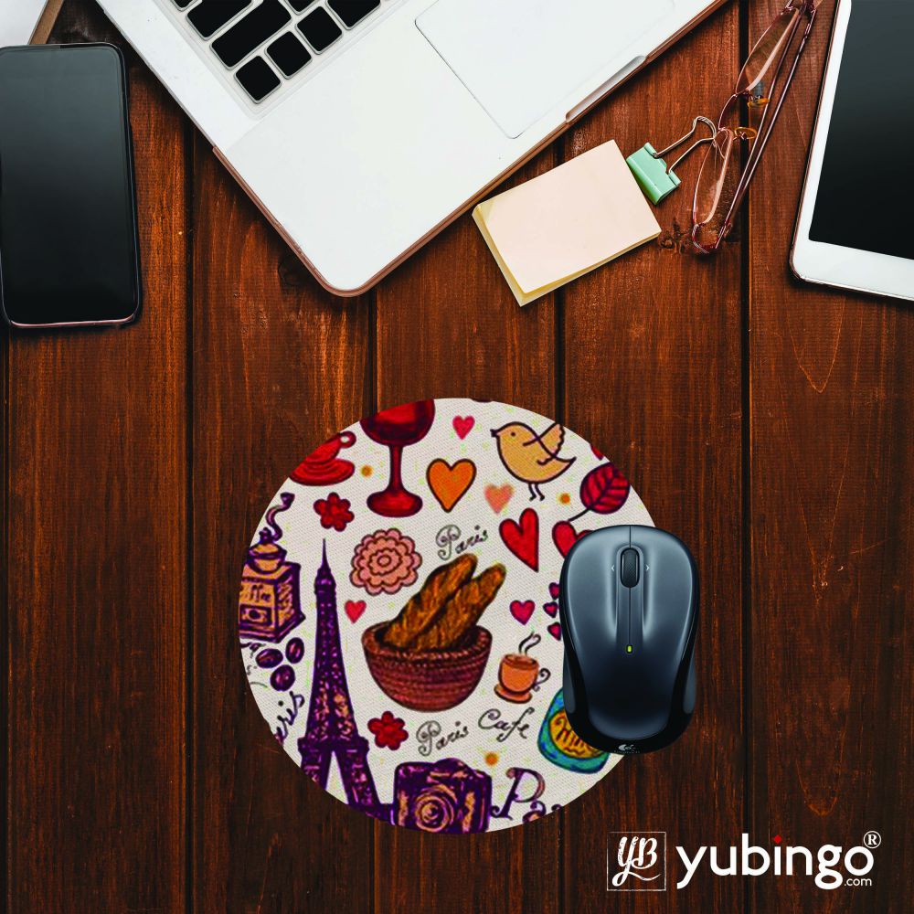 French Delight Mouse Pad (Round)-Image2