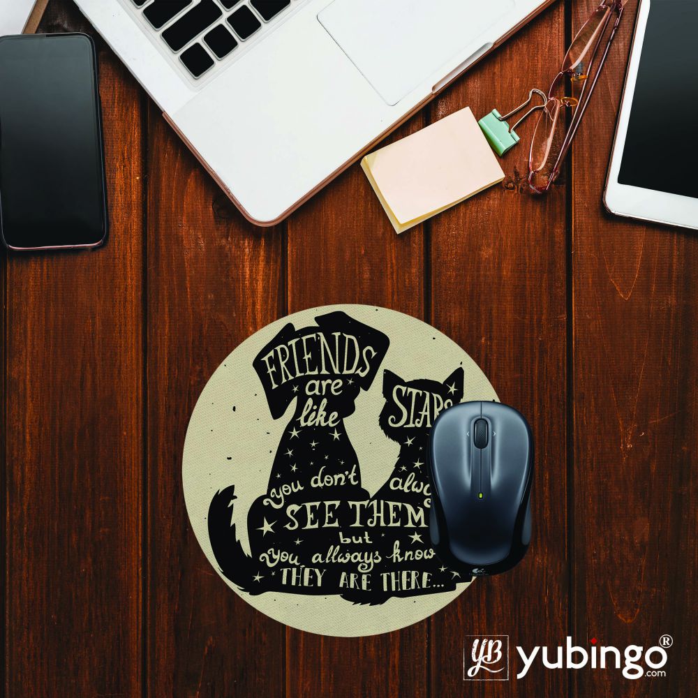 Friends are Like Star Mouse Pad (Round)-Image2