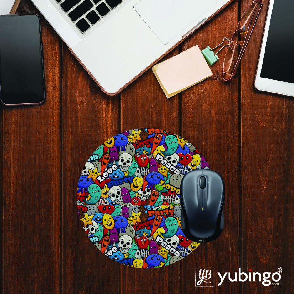 Funny Pattern Mouse Pad (Round)