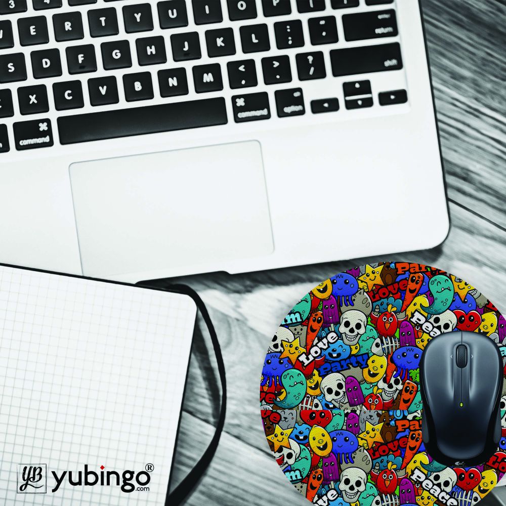 Funny Pattern Mouse Pad (Round)-Image4