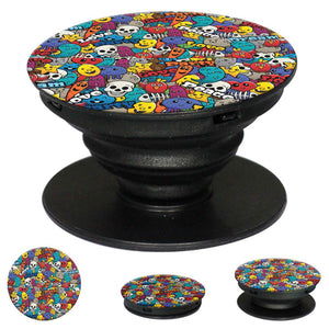 Funny Pattern Mobile Grip Stand (Black)-Image2