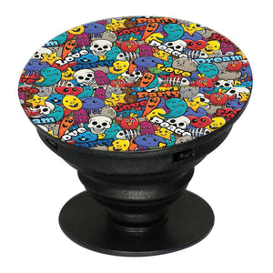 Funny Pattern Mobile Grip Stand (Black)