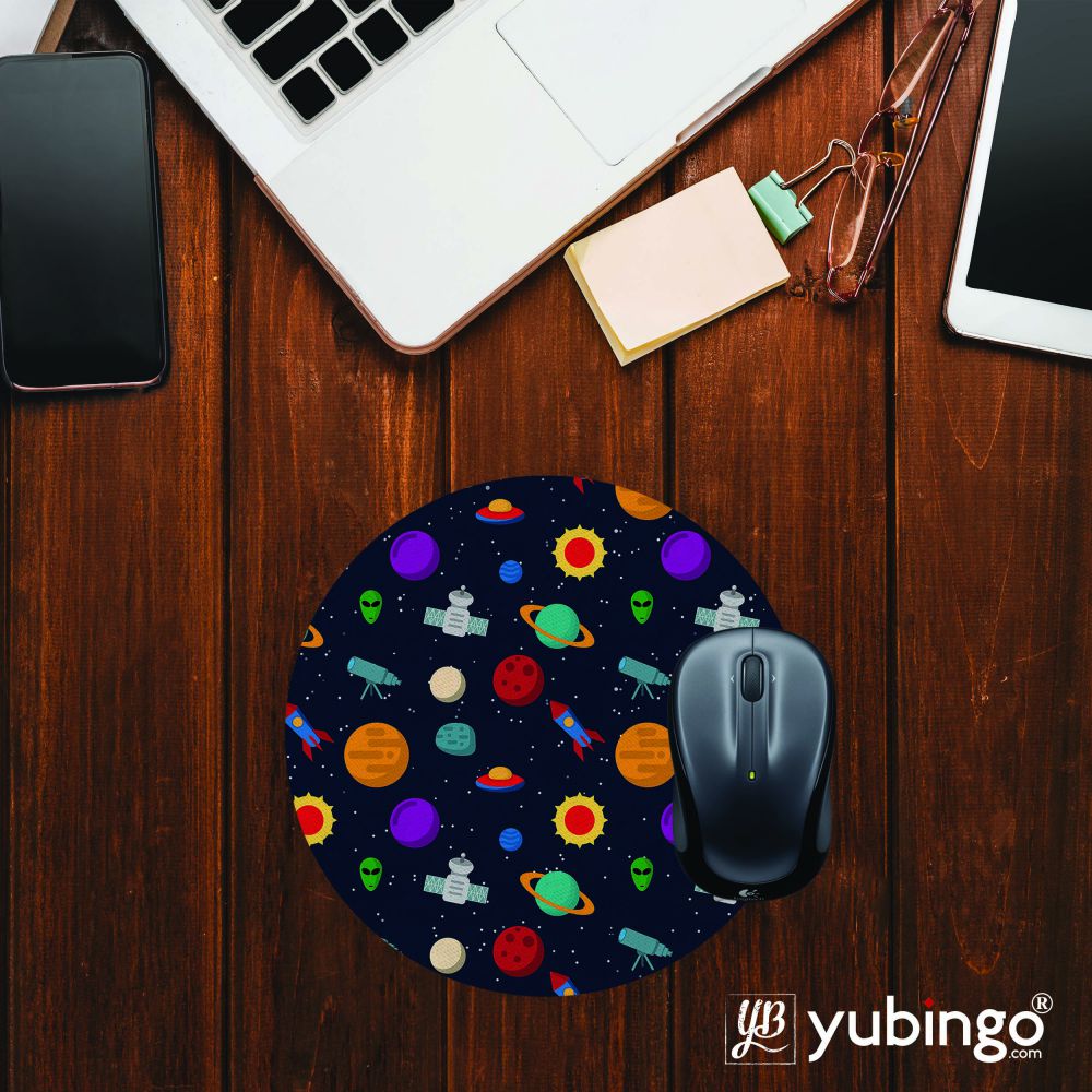 Galaxy Pattern Mouse Pad (Round)-Image2