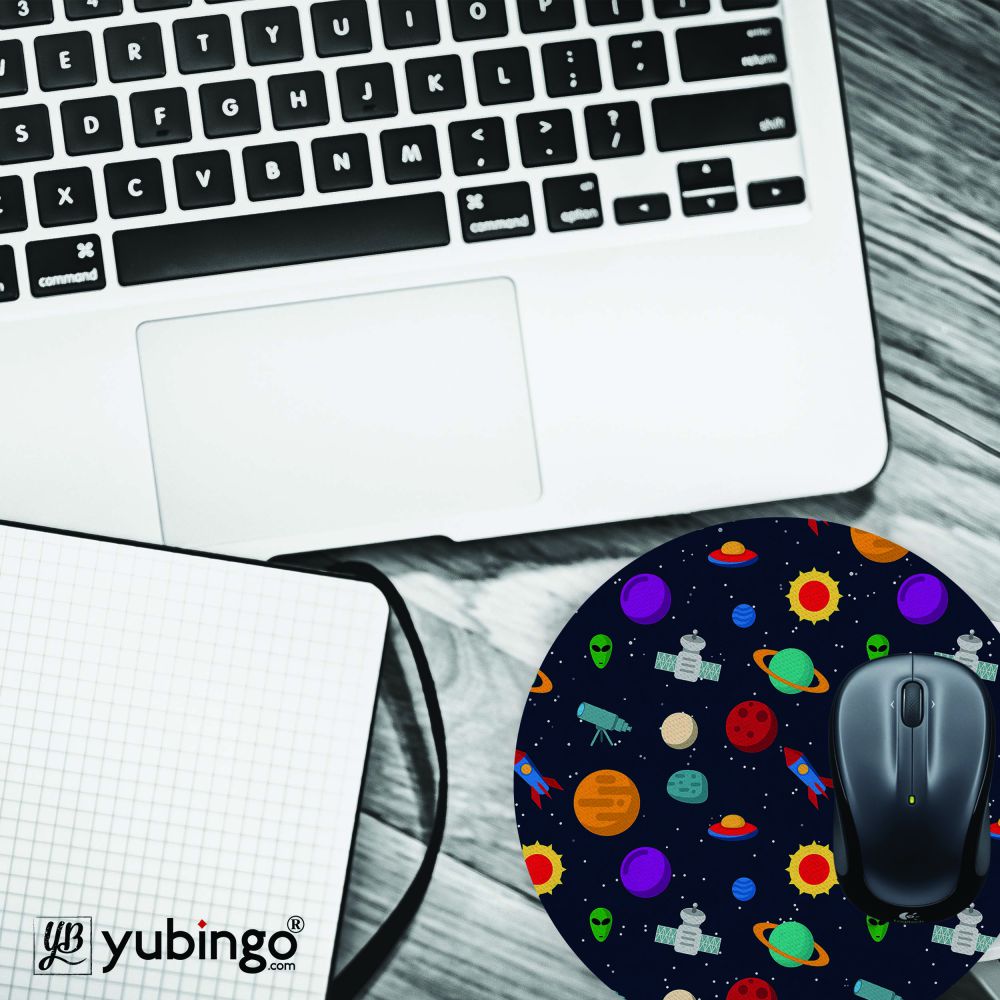 Galaxy Pattern Mouse Pad (Round)-Image4