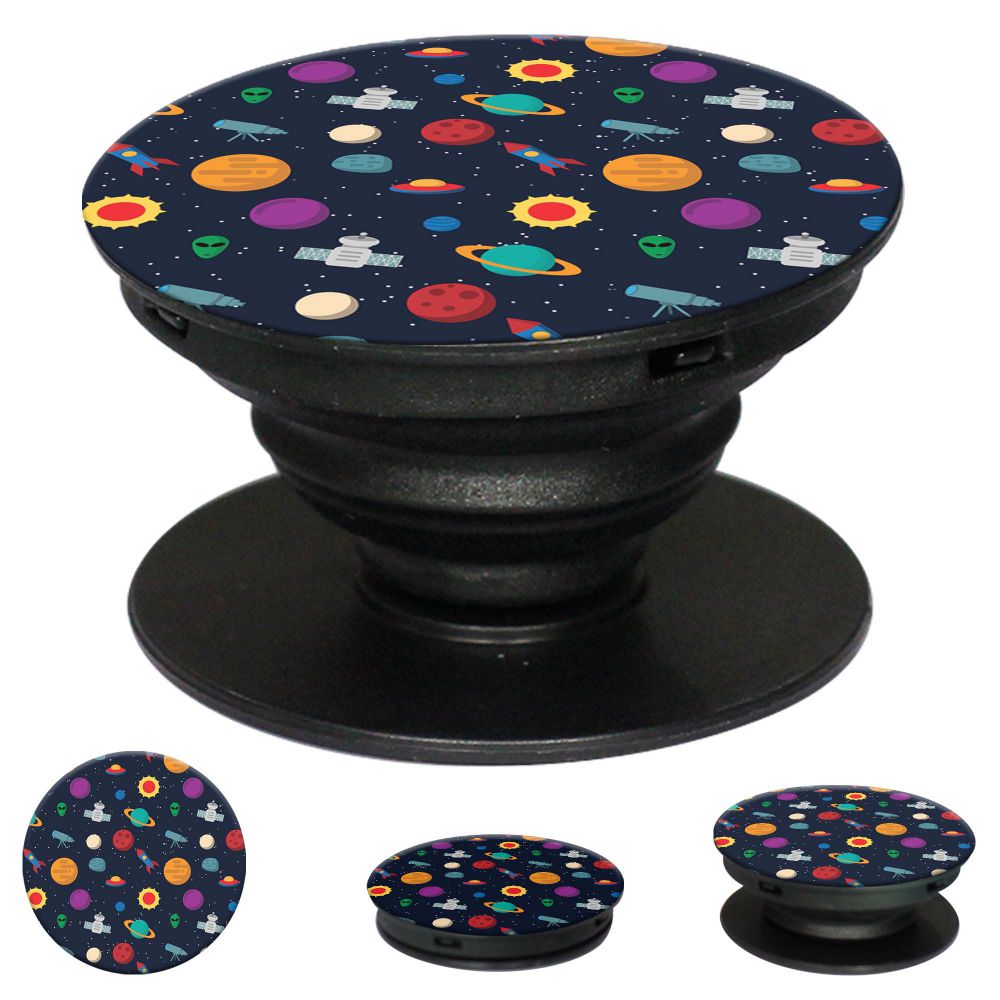 Galaxy Pattern Mobile Grip Stand (Black)