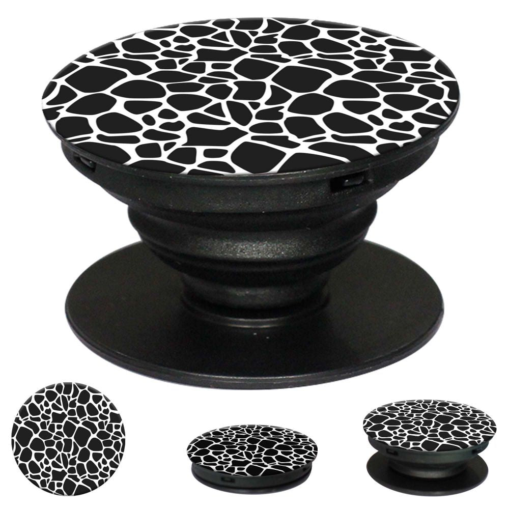 Giraffe Pattern Mobile Grip Stand (Black)-Image2