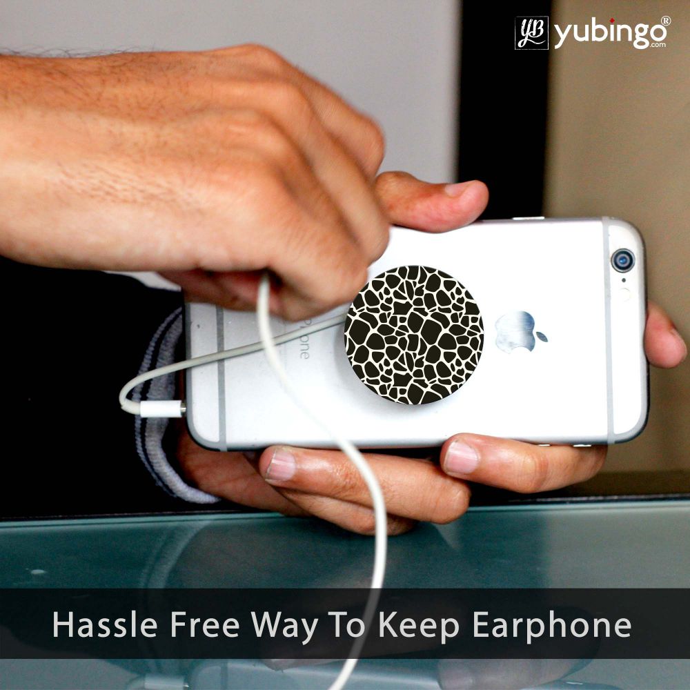 Giraffe Pattern Mobile Grip Stand (Black)-Image4