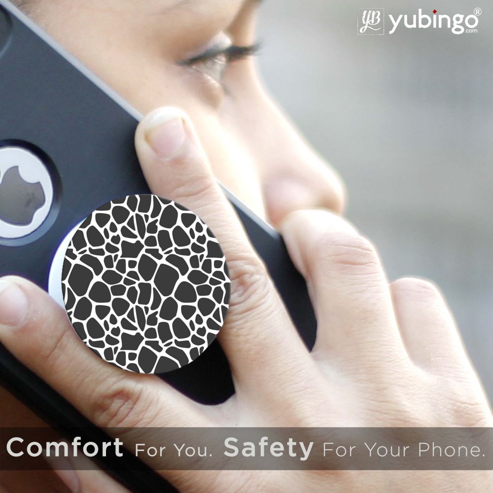 Giraffe Pattern Mobile Grip Stand (Black)-Image6