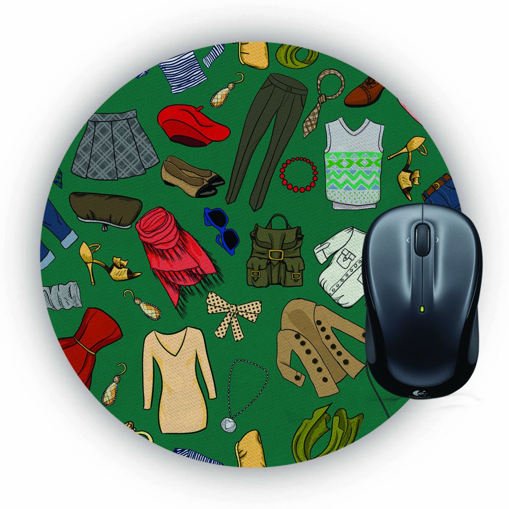 Girl Wardrobe Mouse Pad (Round)