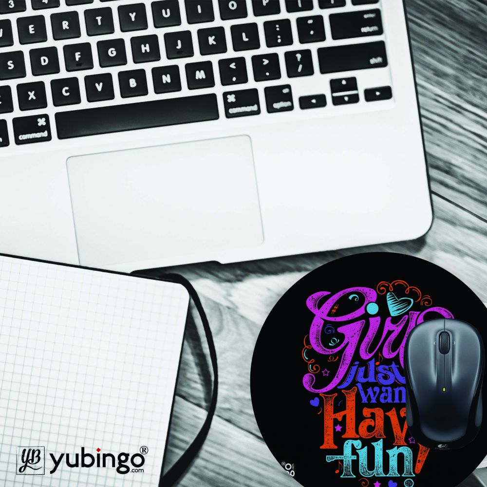 Girls Want to Have Fun Mouse Pad (Round)-Image4