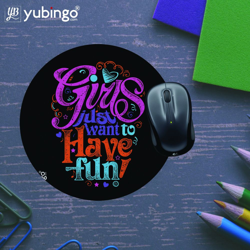 Girls Want to Have Fun Mouse Pad (Round)-Image5