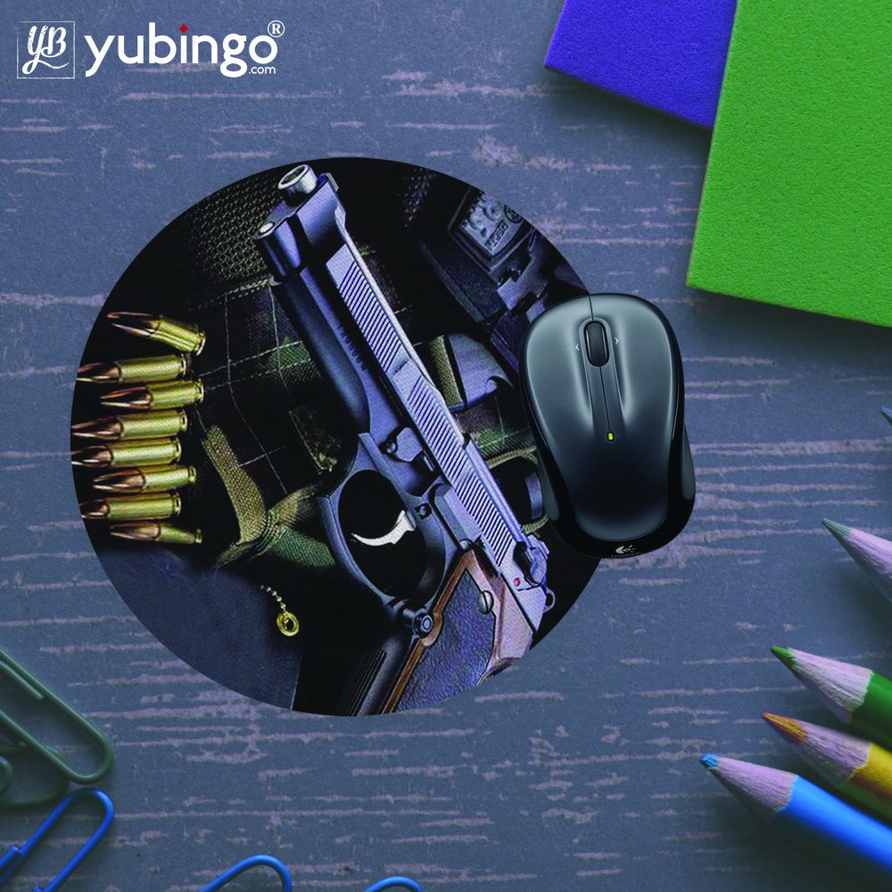 Guns And Bullets Mouse Pad (Round)-Image5