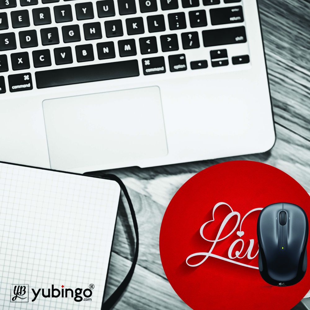 Heart with Love Mouse Pad (Round)-Image4