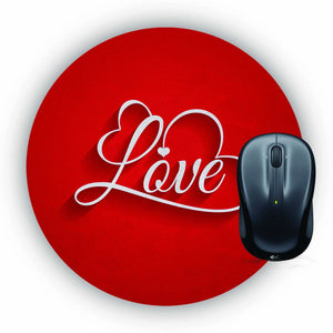 Heart with Love Mouse Pad (Round)