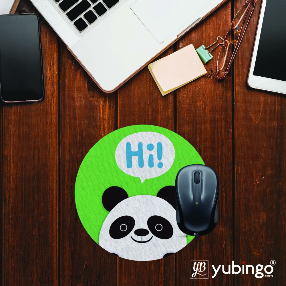 Hi Panda Mouse Pad (Round)-Image2