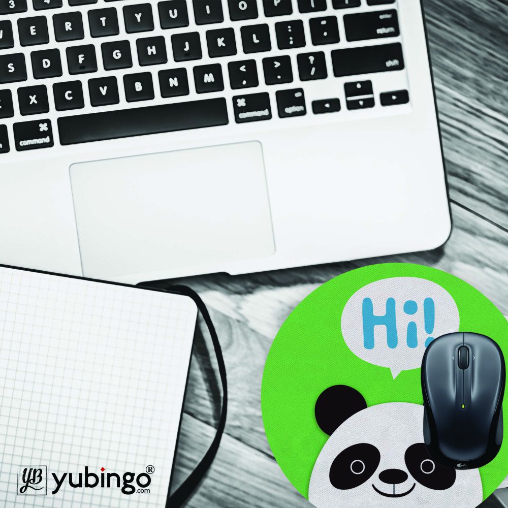Hi Panda Mouse Pad (Round)-Image4
