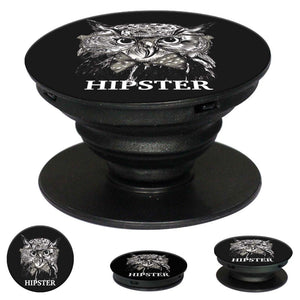 Hipster Owl Mobile Grip Stand (Black)-Image2