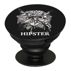 Hipster Owl Mobile Grip Stand (Black)