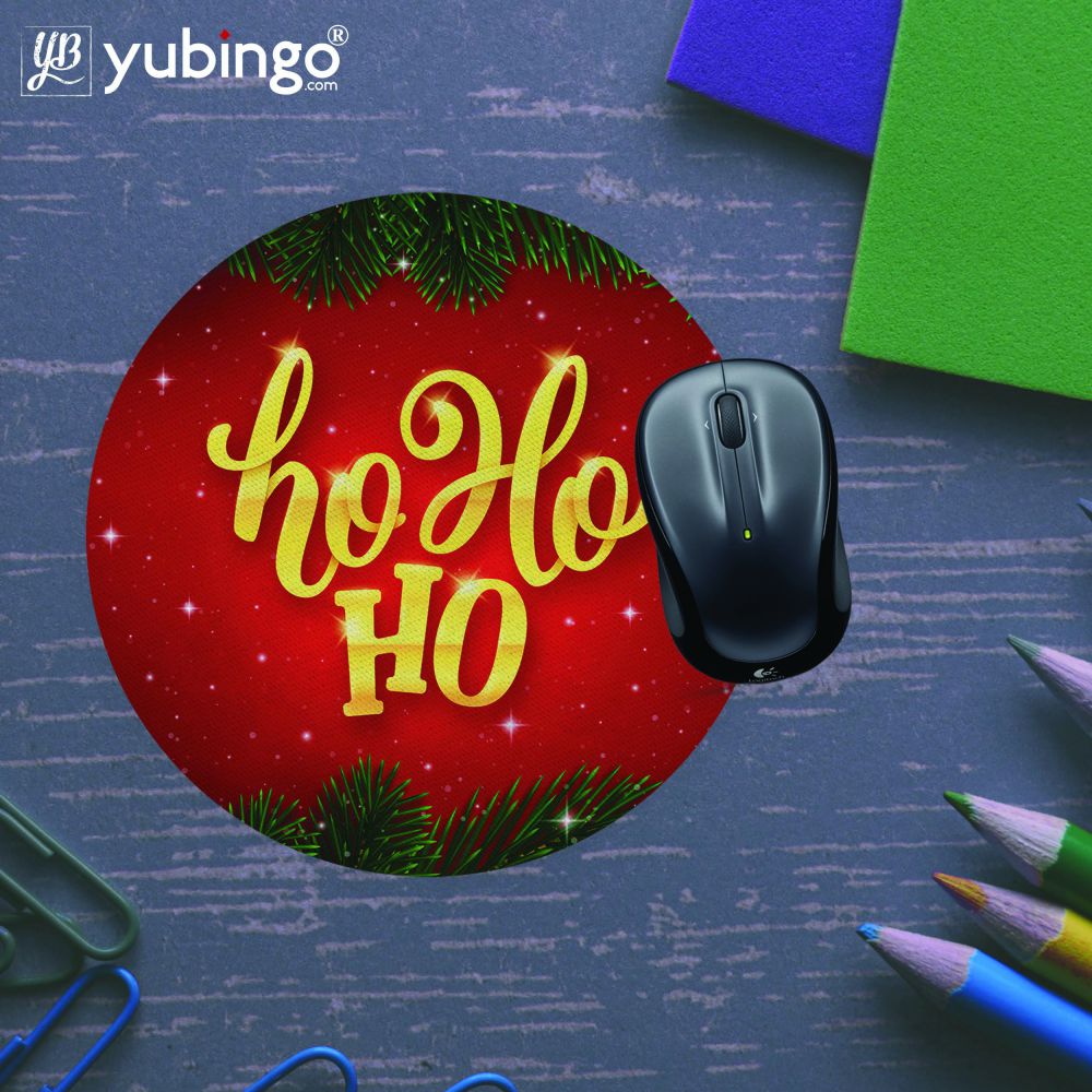 Ho Ho Ho Mouse Pad (Round)-Image5