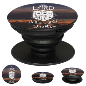In Lord My Heart Trusts Mobile Grip Stand (Black)-Image2