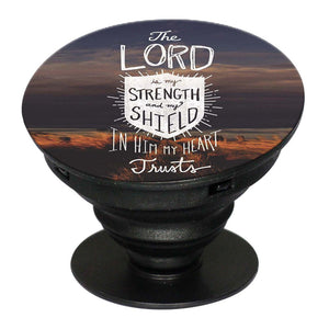 In Lord My Heart Trusts Mobile Grip Stand (Black)