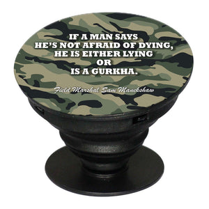 Indian Army Quote Mobile Grip Stand (Black)