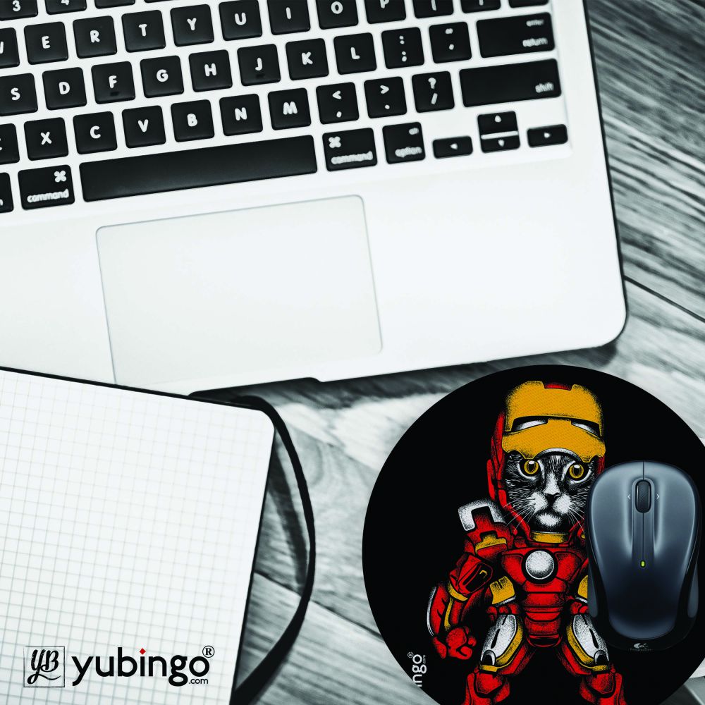 Iron Cat Mouse Pad (Round)-Image4
