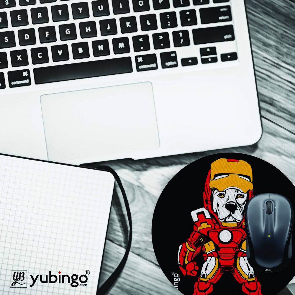 Iron Dog Mouse Pad (Round)-Image4